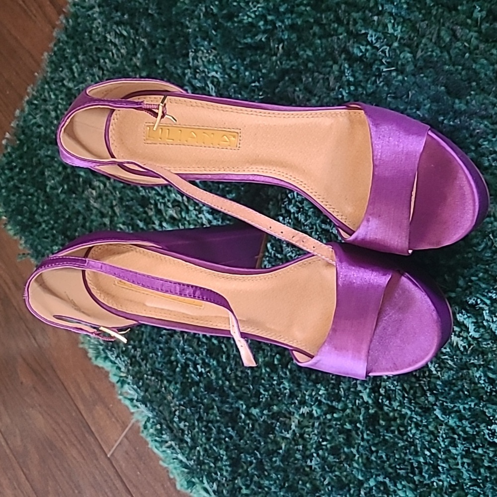 Liliana Vibrant Purple Platform Heels - Picture 3 of 4